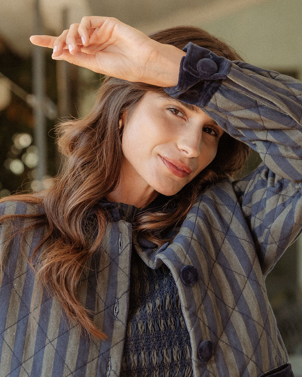 CHAQUETA JUANA GREEN STRIPES