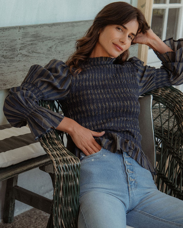 BLUSA FIONA GREEN STRIPES