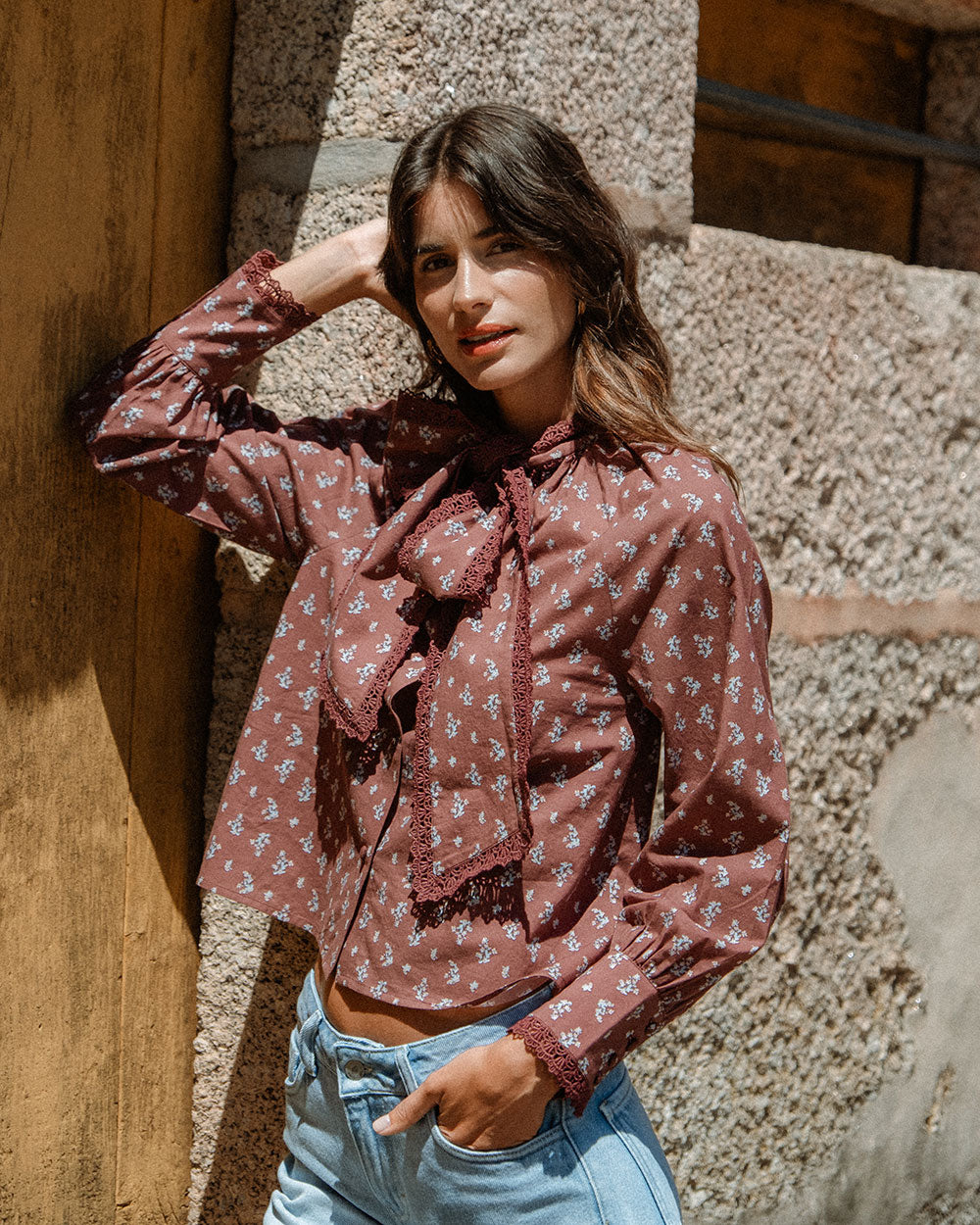 BLUSA NALA CHERRY BLOSSOM BURGUNDY