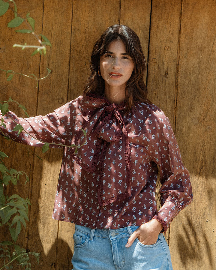 BLUSA NALA CHERRY BLOSSOM BURGUNDY