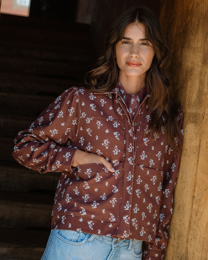 CHAQUETA TIDE DENIM CHERRY BLOSSOM BURGUNDY
