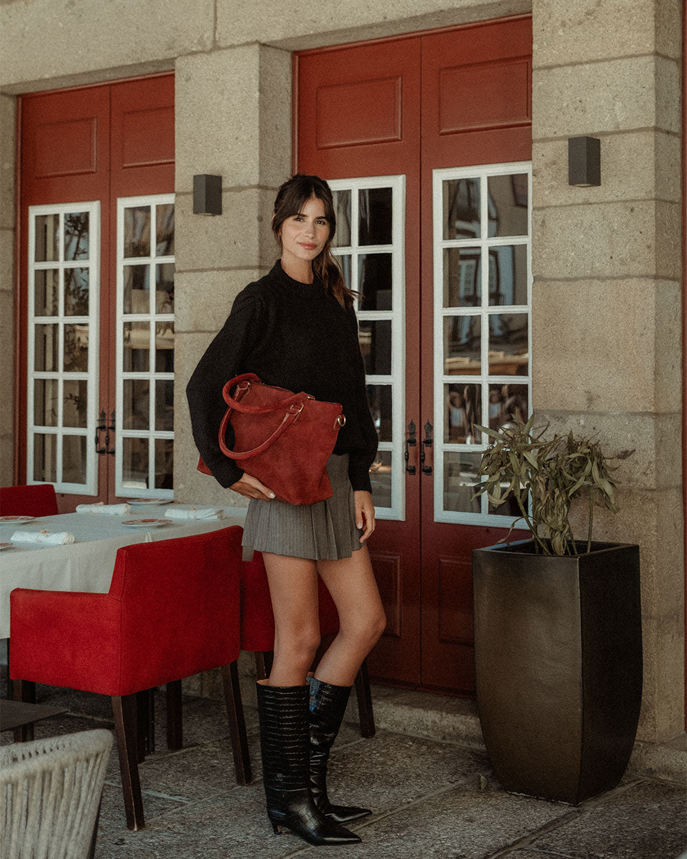 BOTA MIRA NEGRO CROCO