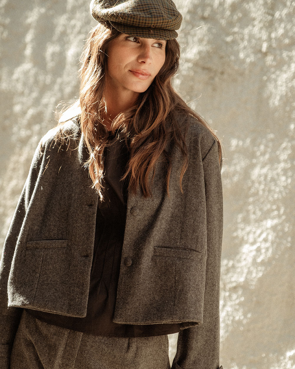 CHAQUETA ZANI LANA GREY HERRINGBONE