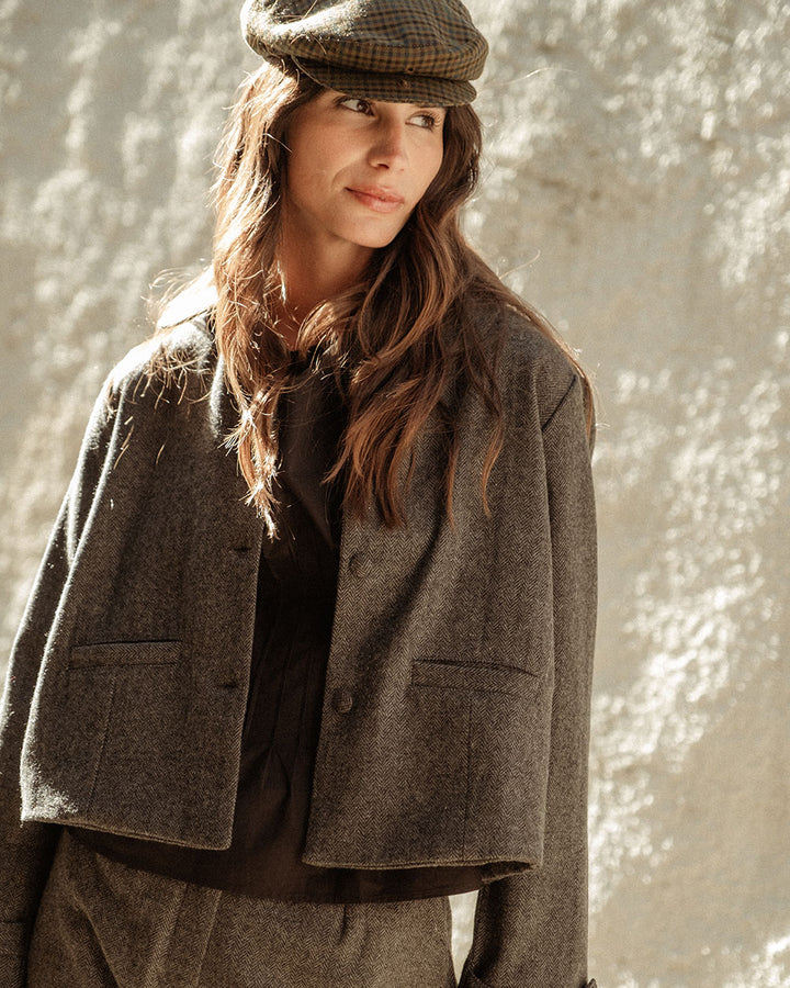 CHAQUETA ZANI LANA GREY HERRINGBONE