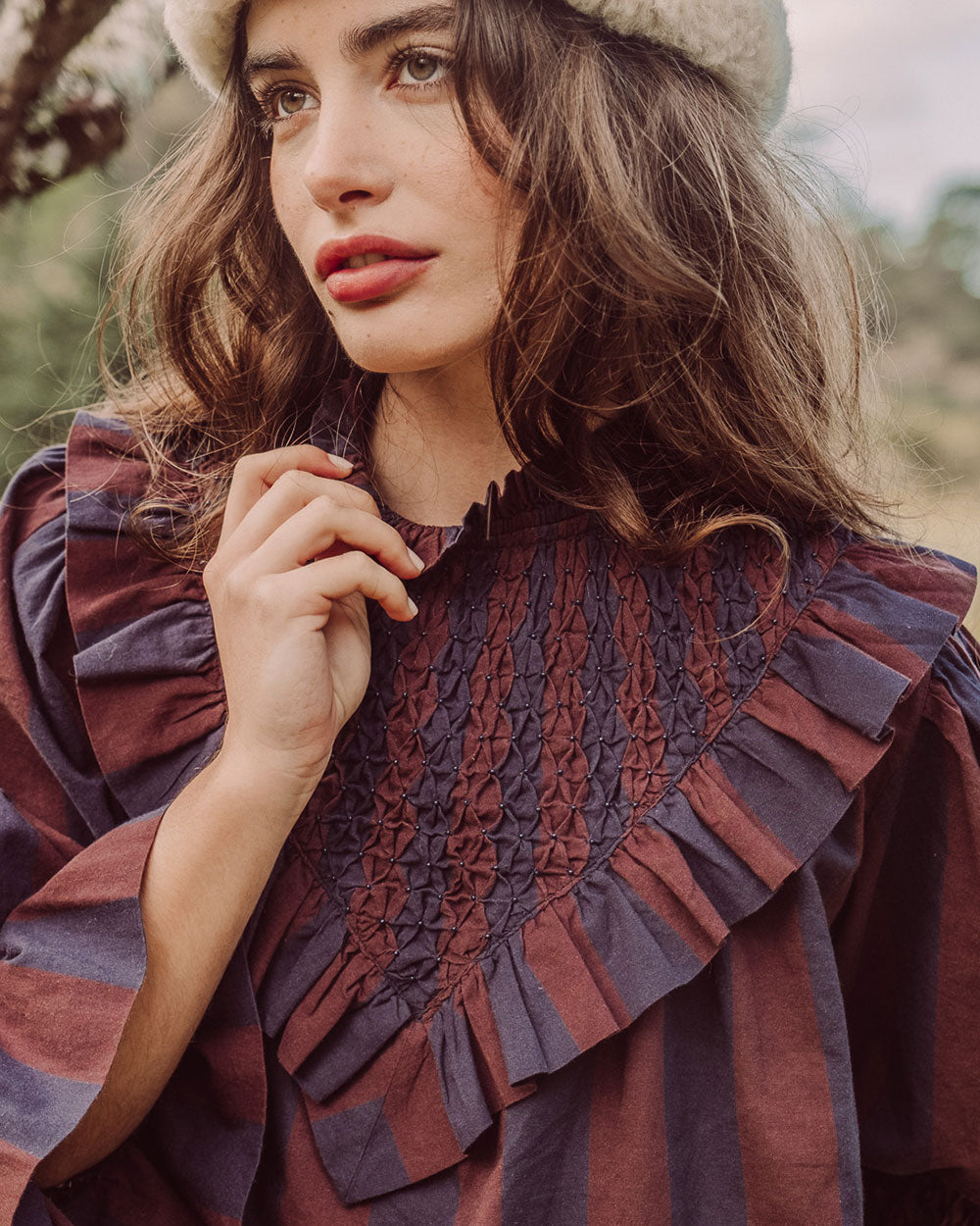 BLUSA ZAYA NAVY COFFEE