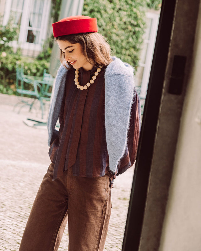 BLUSA MOSS NAVY RED STRIPES PREVENTA