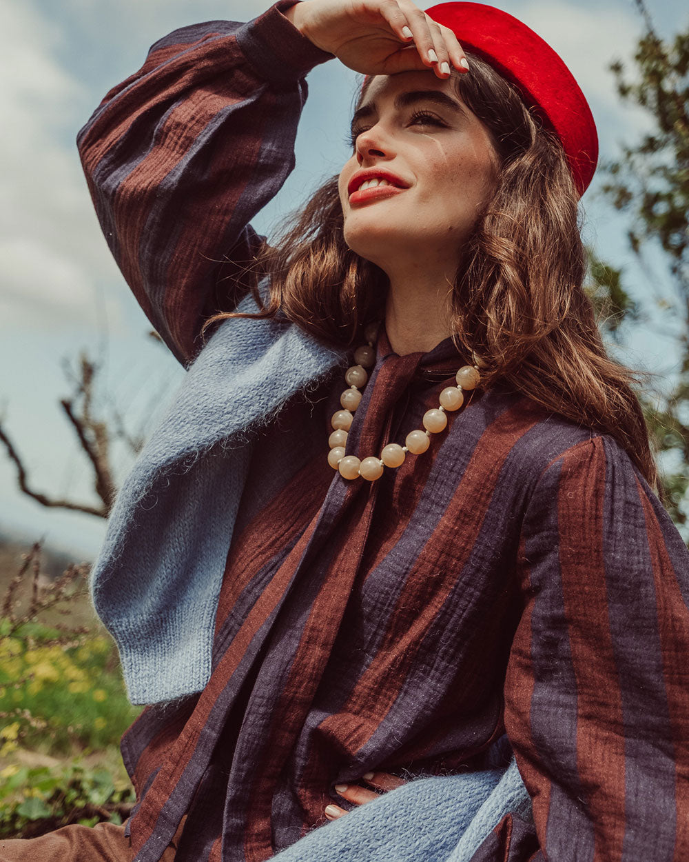 BLUSA MOSS NAVY RED STRIPES PREVENTA