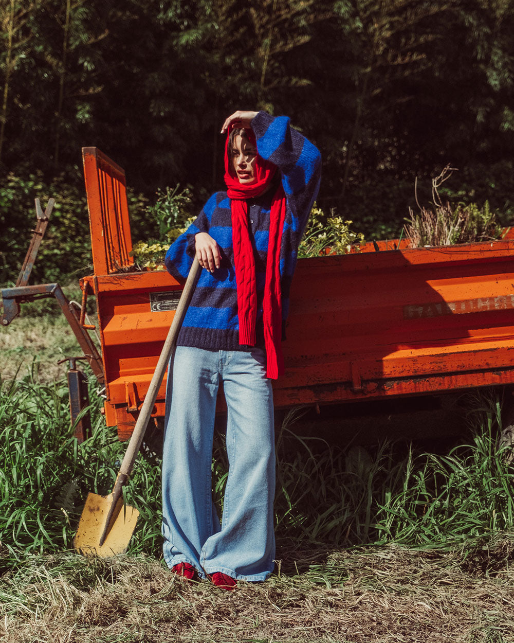 CHALECO OTTAVIA RAYAS AZUL