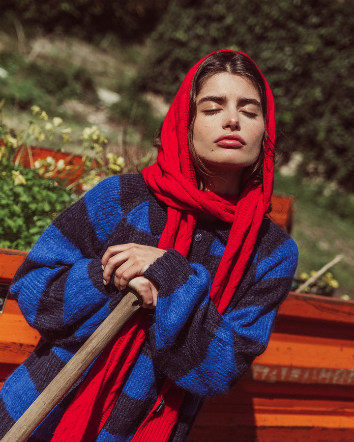 CHALECO OTTAVIA RAYAS AZUL