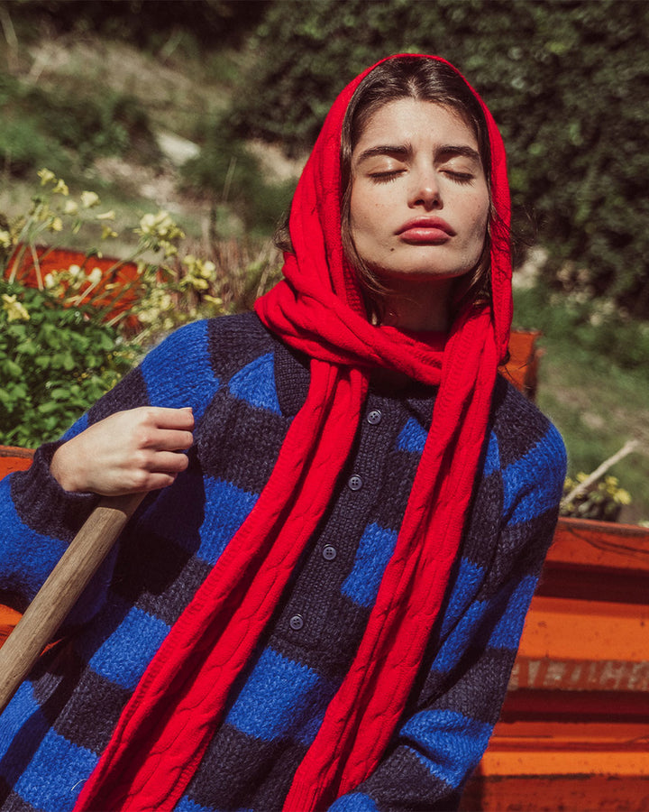 CHALECO OTTAVIA RAYAS AZUL