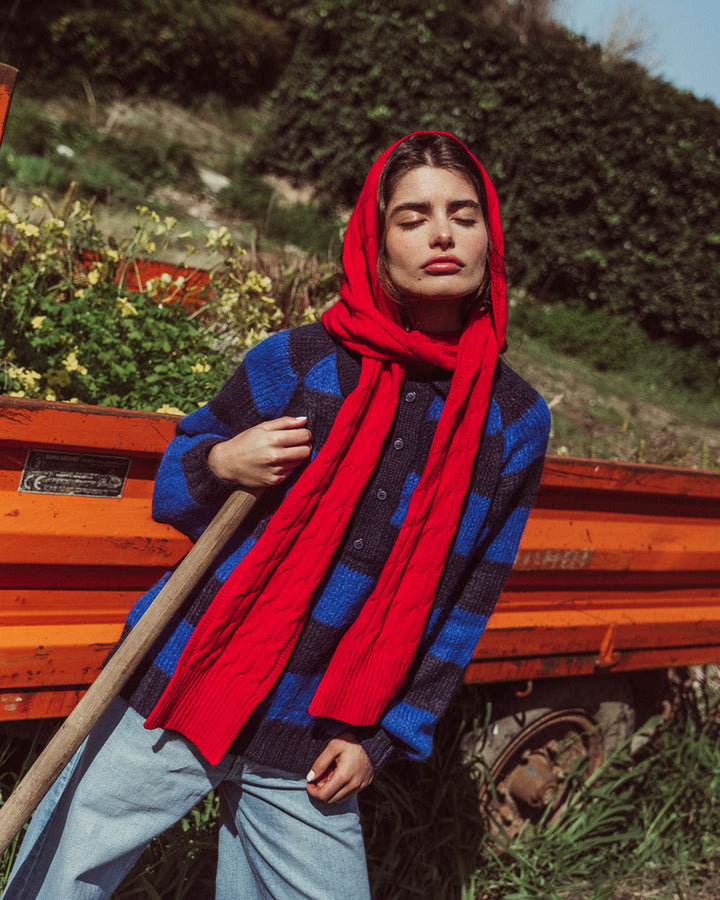 CHALECO OTTAVIA RAYAS AZUL