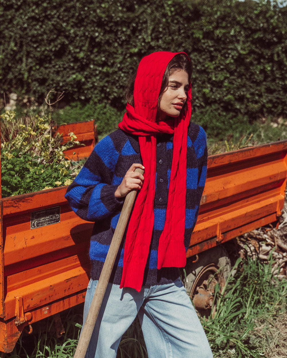 CHALECO OTTAVIA RAYAS AZUL