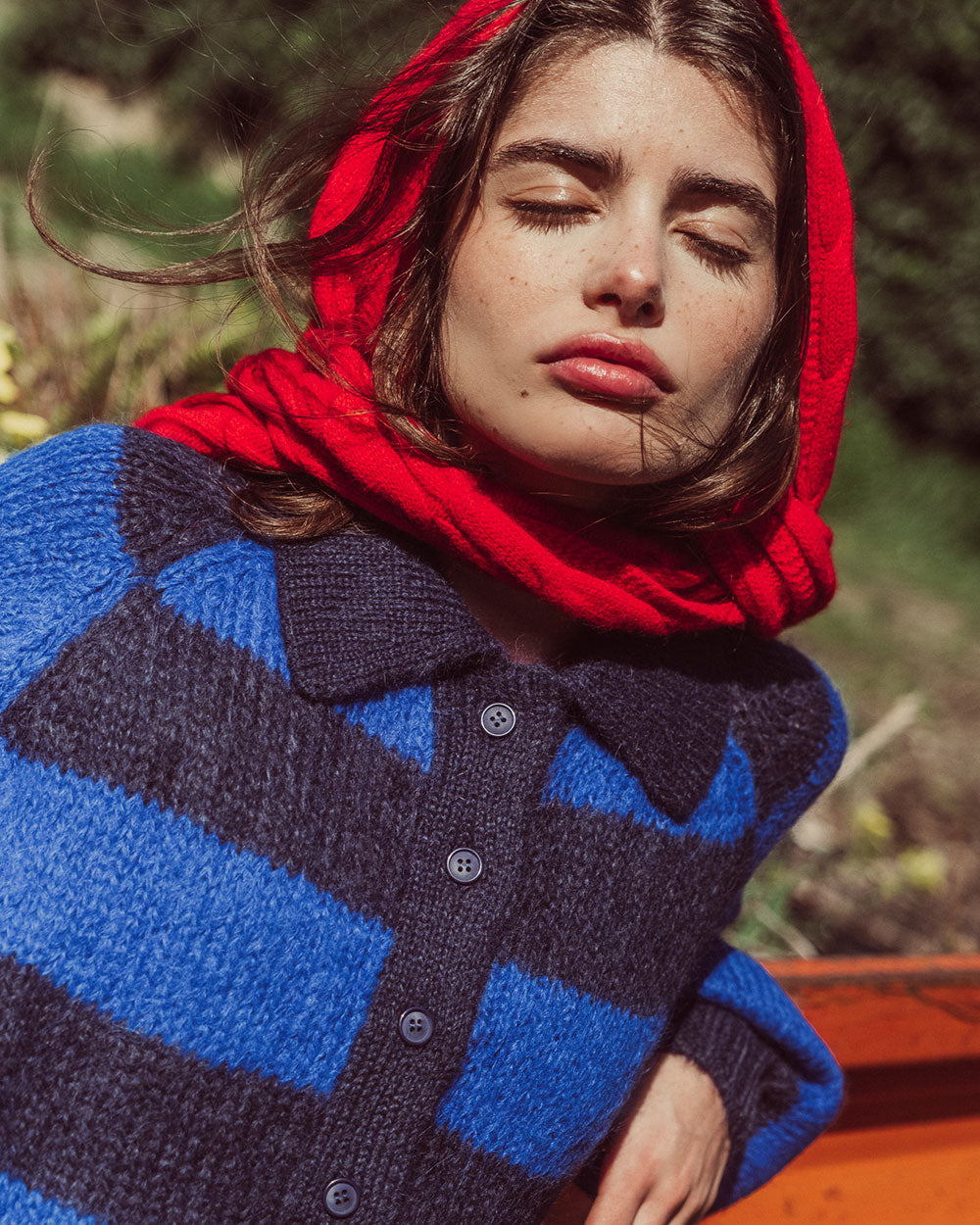 CHALECO OTTAVIA RAYAS AZUL