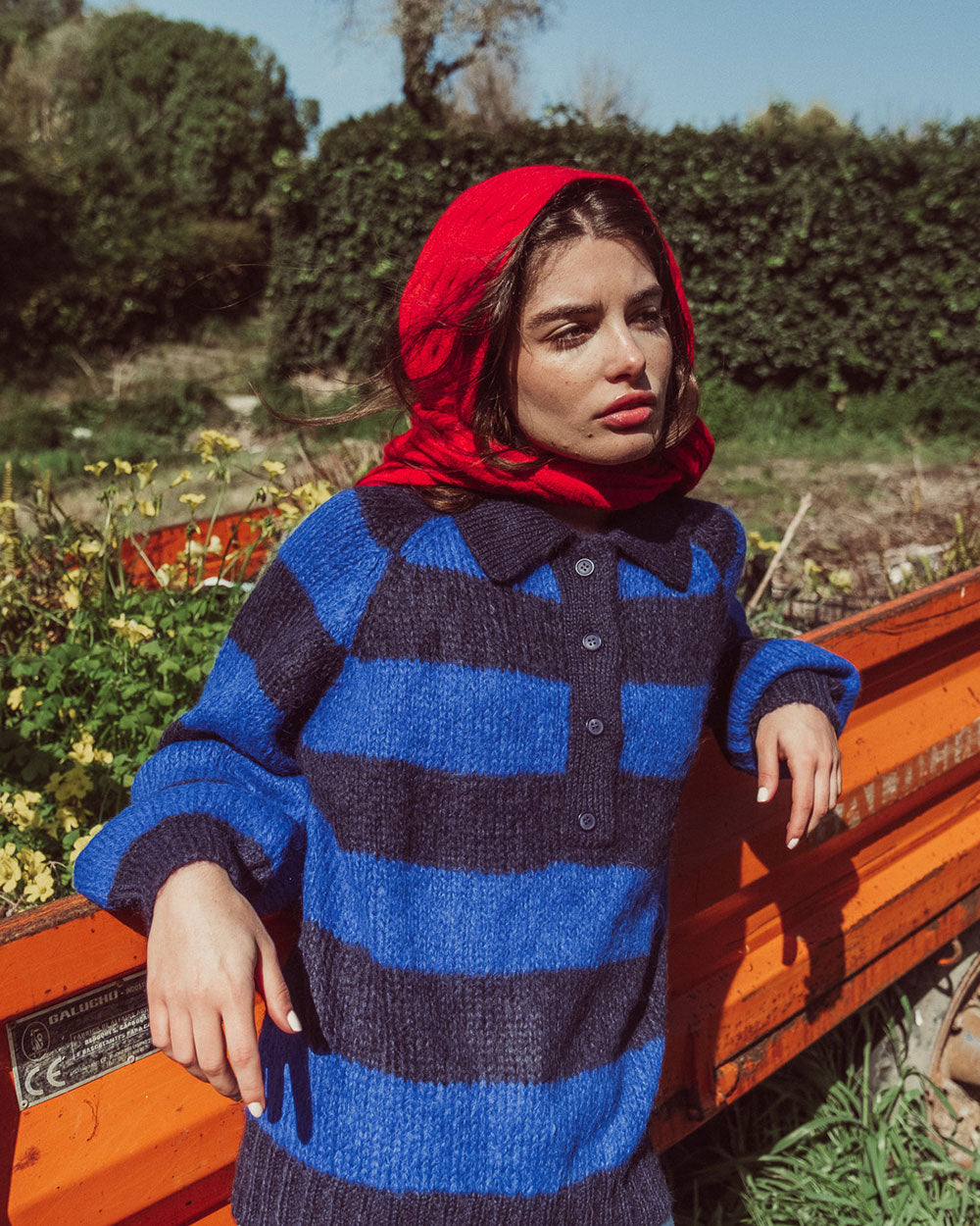 CHALECO OTTAVIA RAYAS AZUL