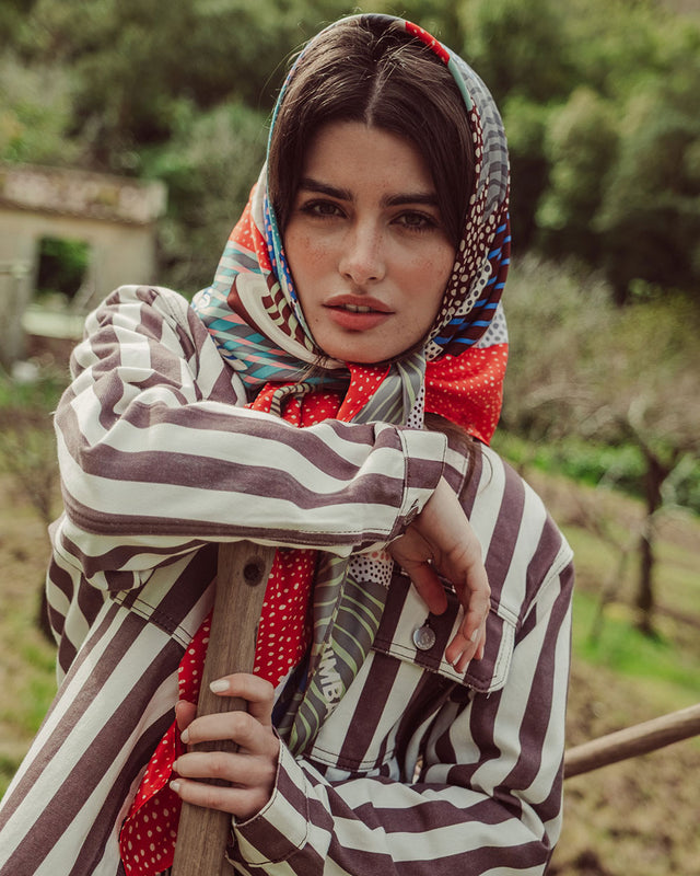 CHAQUETA MAREN COFFE STRIPES