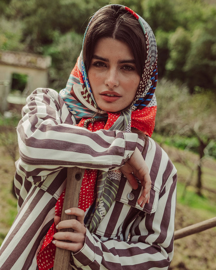 CHAQUETA MAREN COFFE STRIPES