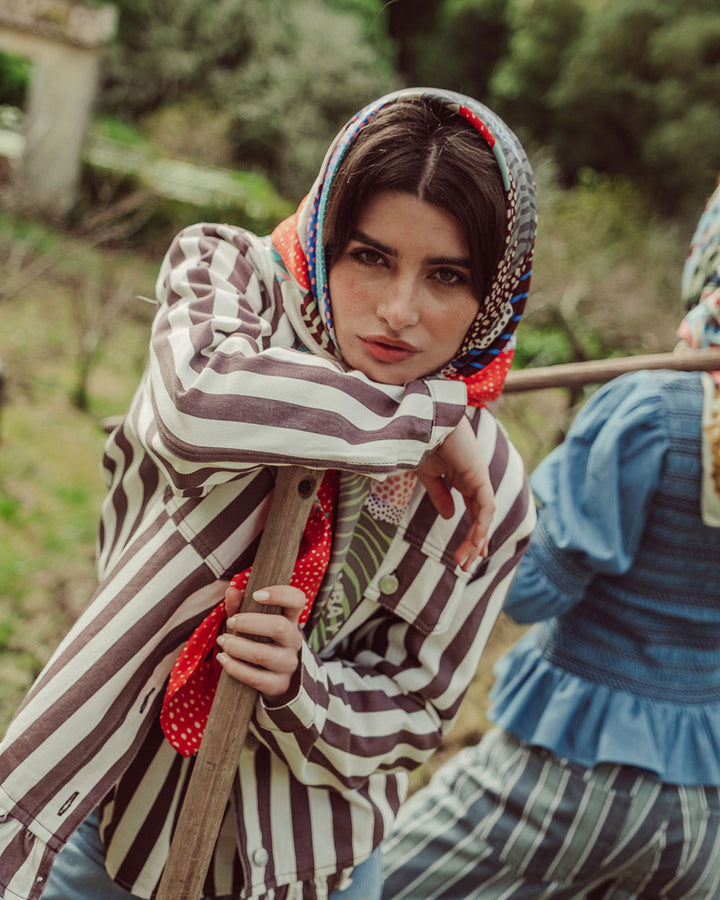 CHAQUETA MAREN COFFE STRIPES