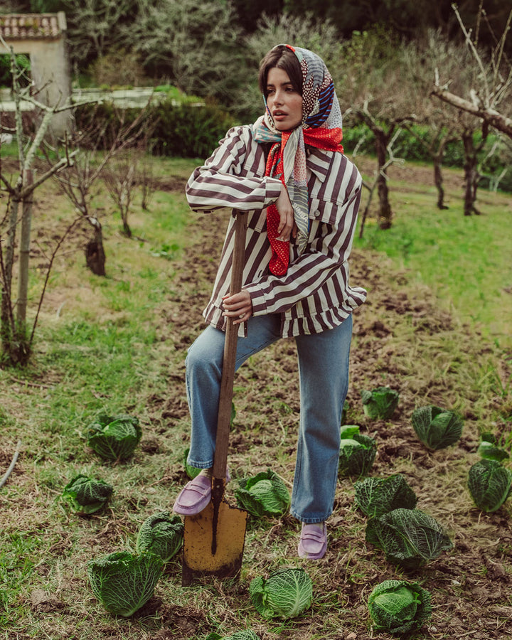 CHAQUETA MAREN COFFE STRIPES