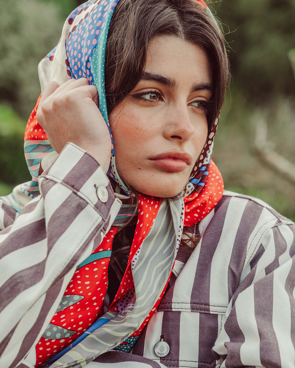 CHAQUETA MAREN COFFE STRIPES