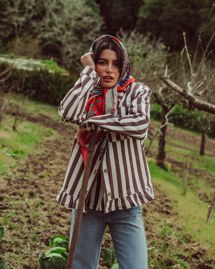 CHAQUETA MAREN COFFE STRIPES