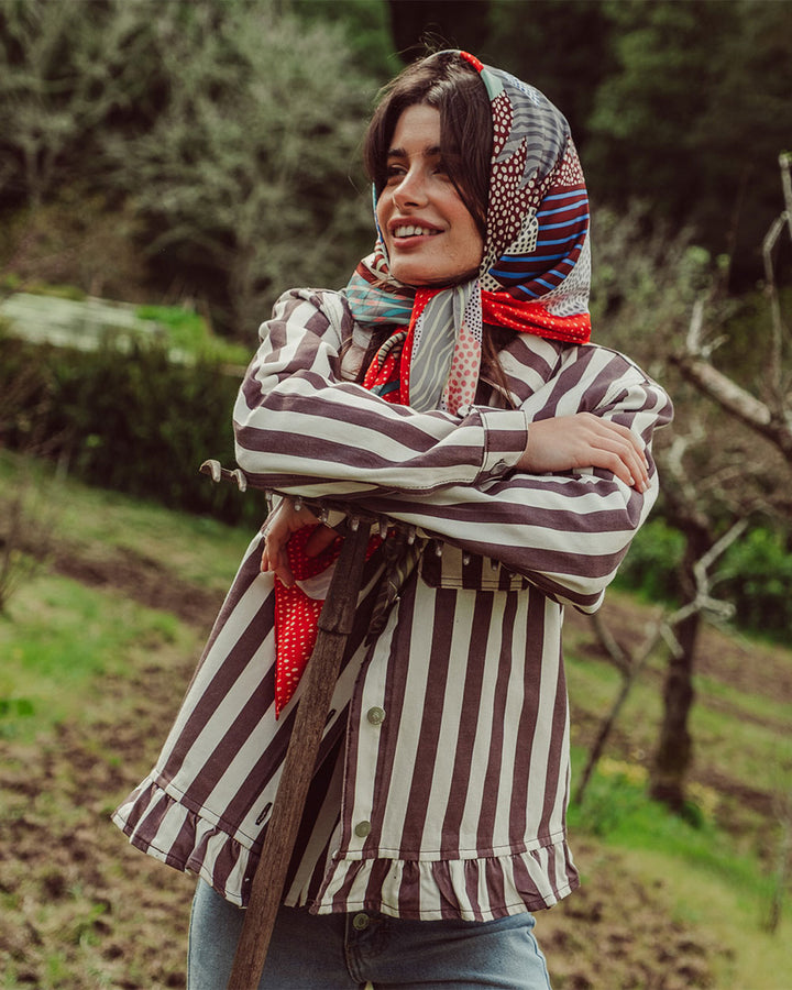 CHAQUETA MAREN COFFE STRIPES