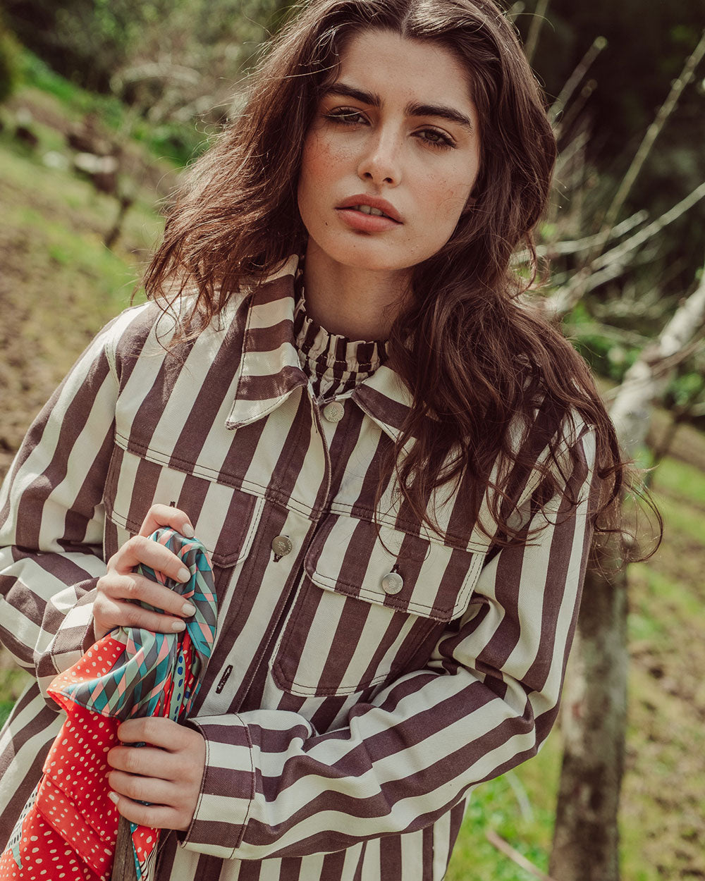 CHAQUETA MAREN COFFE STRIPES