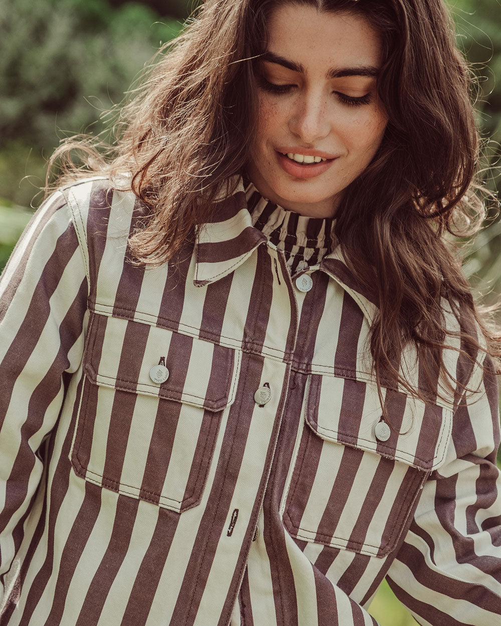 CHAQUETA MAREN COFFE STRIPES