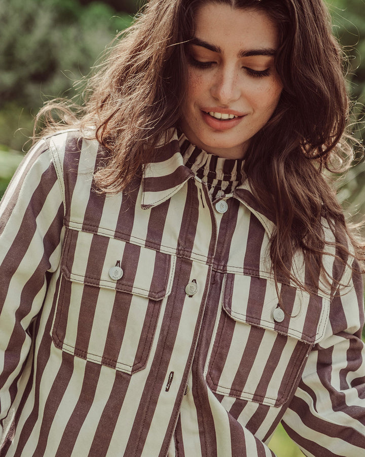 CHAQUETA MAREN COFFE STRIPES