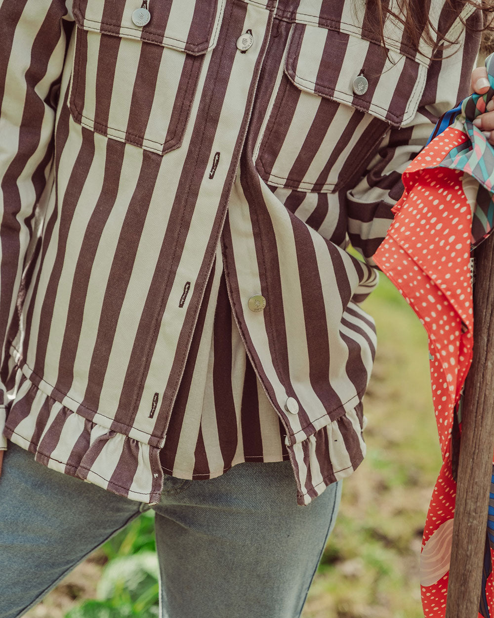 CHAQUETA MAREN COFFE STRIPES