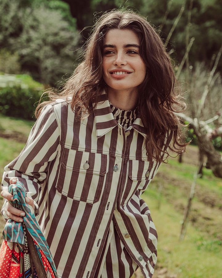 CHAQUETA MAREN COFFE STRIPES