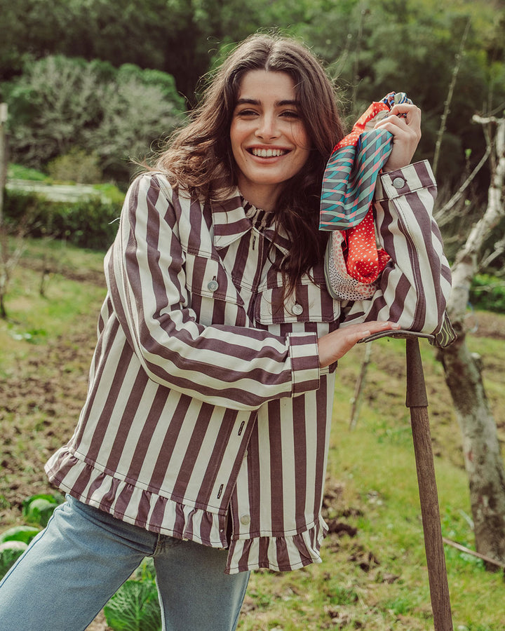 CHAQUETA MAREN COFFE STRIPES