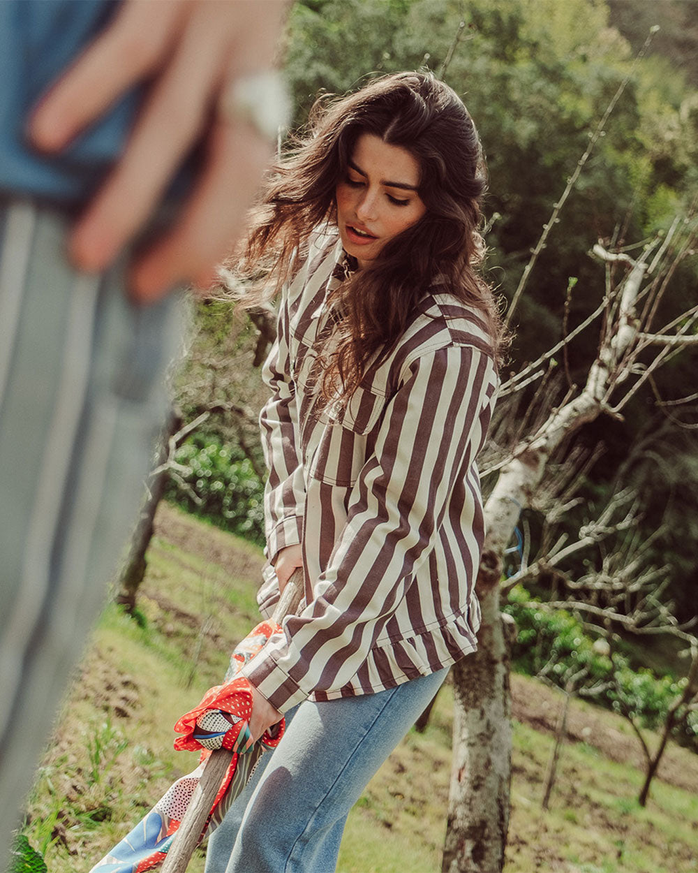 CHAQUETA MAREN COFFE STRIPES