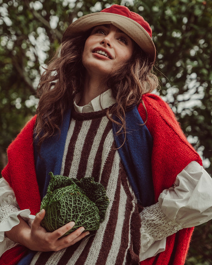 CHALECO ESME RAYAS CAFÉ