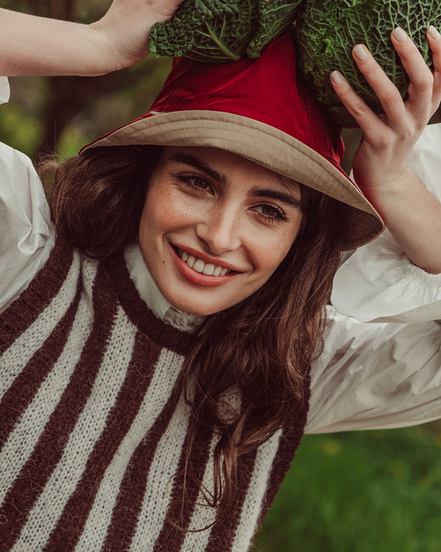 CHALECO ESME RAYAS CAFÉ