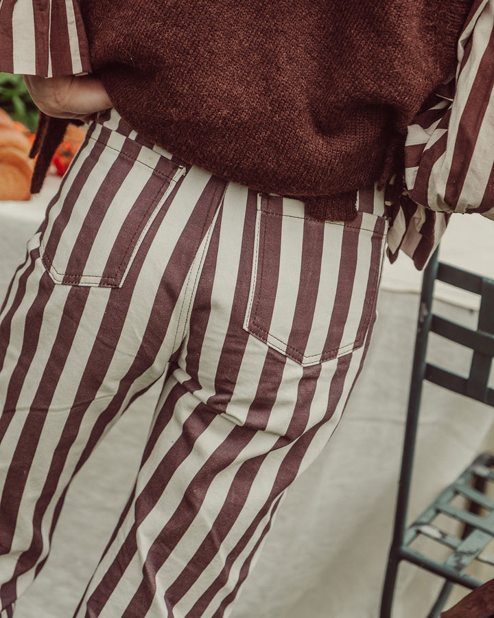 JEANS BRASS COFFEE STRIPES