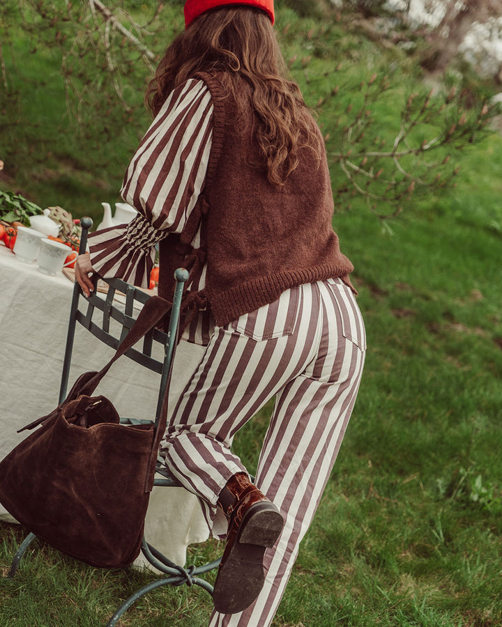 JEANS BRASS COFFEE STRIPES