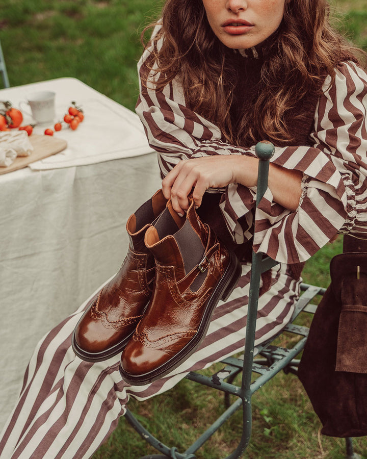 JEANS BRASS COFFEE STRIPES