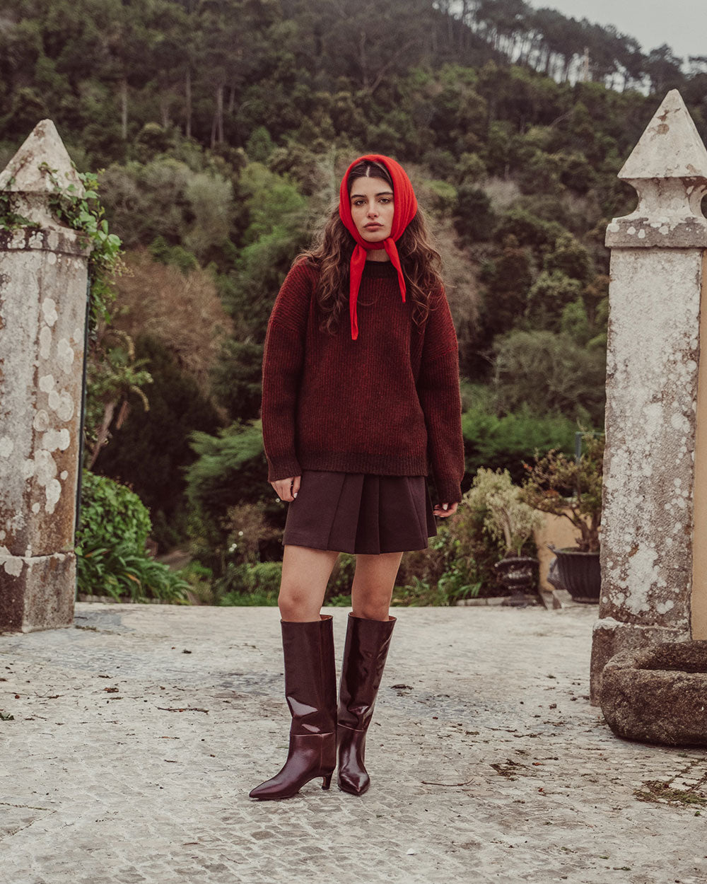 CHALECO NARAE CAFÉ ROJO