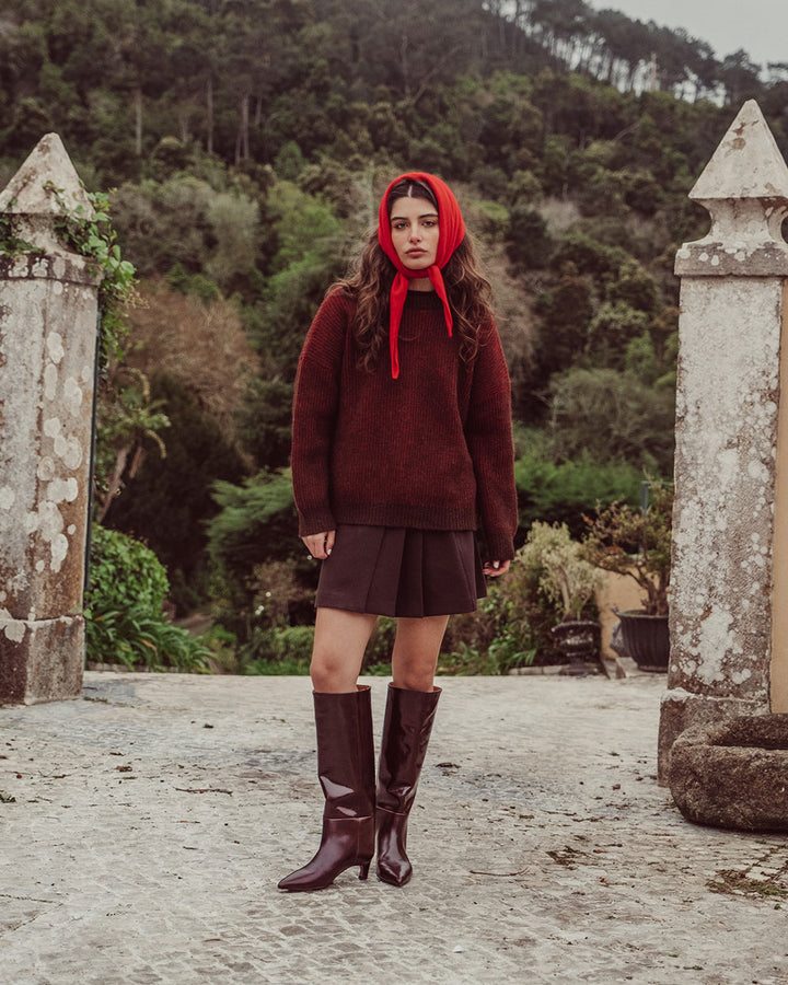 CHALECO NARAE CAFÉ ROJO