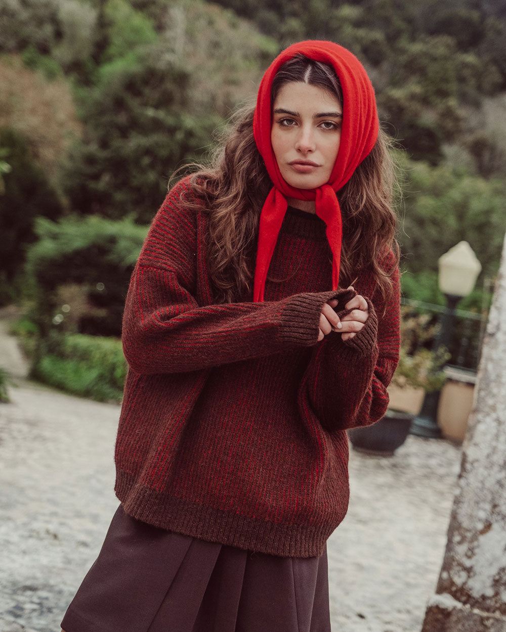 CHALECO NARAE CAFÉ ROJO