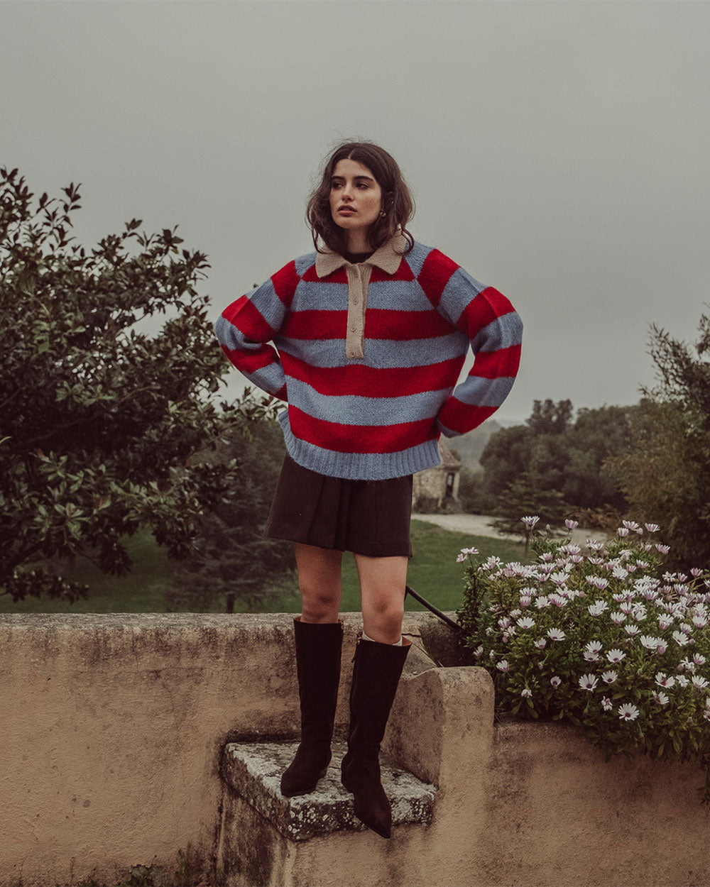 CHALECO OTTAVIA ROJO CELESTE