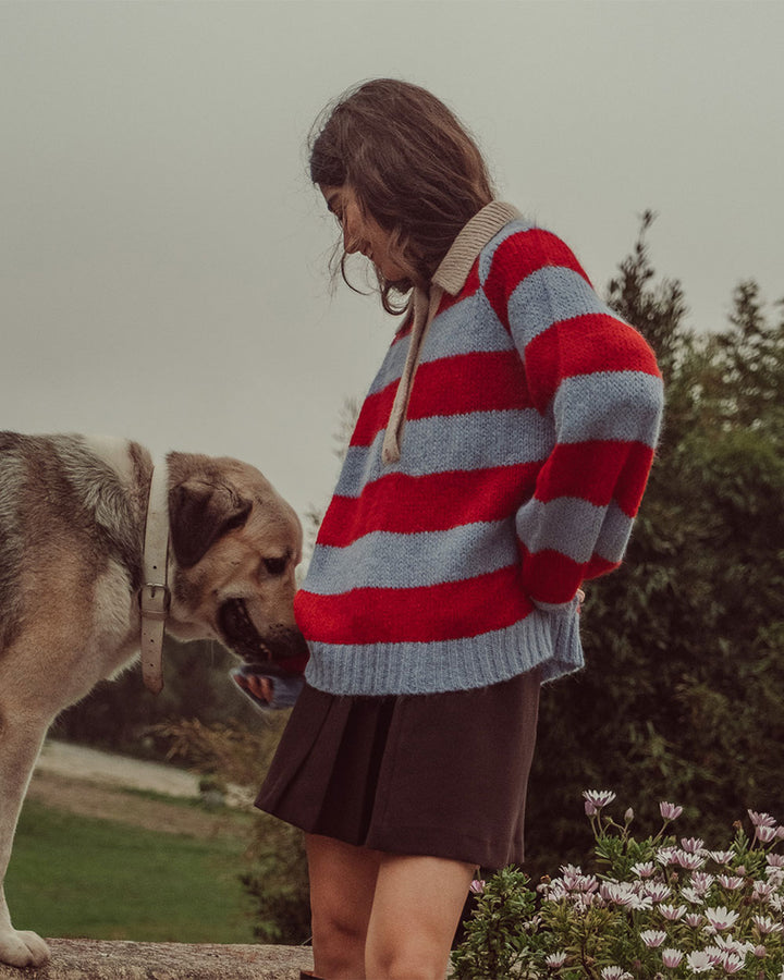 CHALECO OTTAVIA ROJO CELESTE