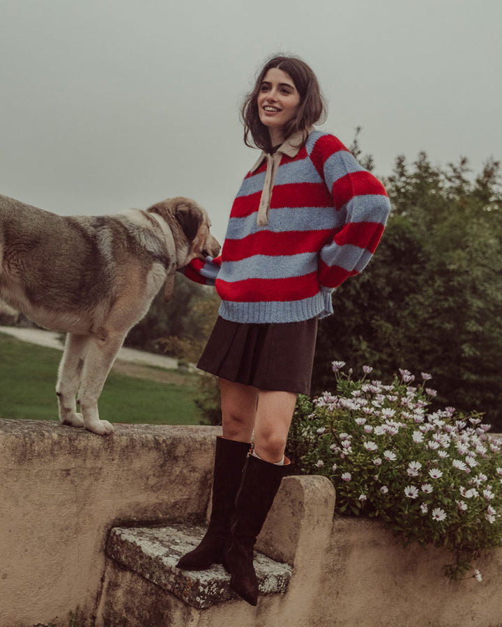 CHALECO OTTAVIA ROJO CELESTE