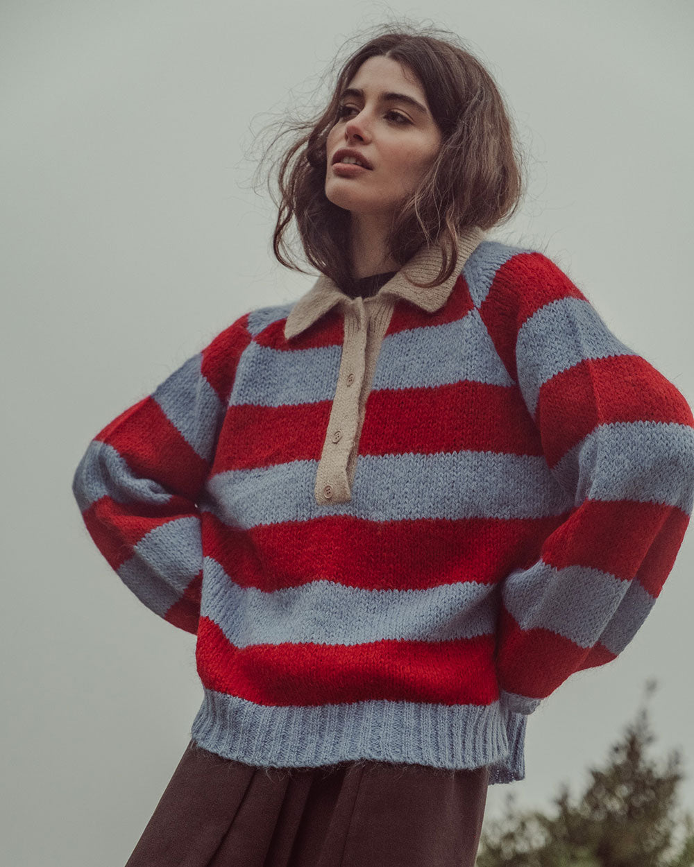 CHALECO OTTAVIA ROJO CELESTE