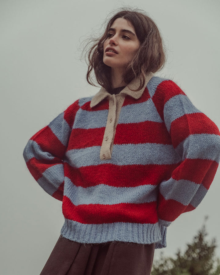 CHALECO OTTAVIA ROJO CELESTE