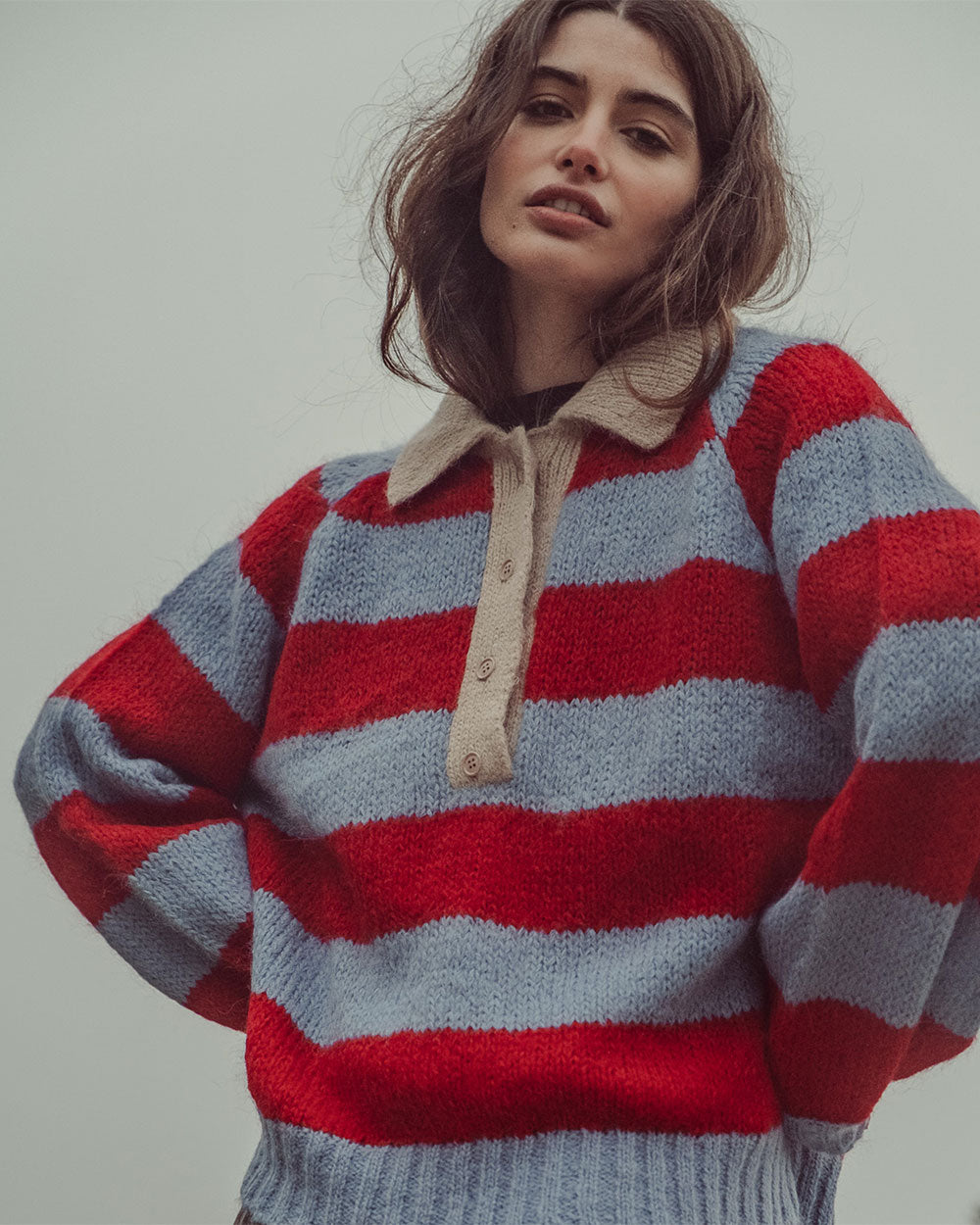 CHALECO OTTAVIA ROJO CELESTE