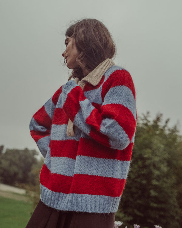 CHALECO OTTAVIA ROJO CELESTE