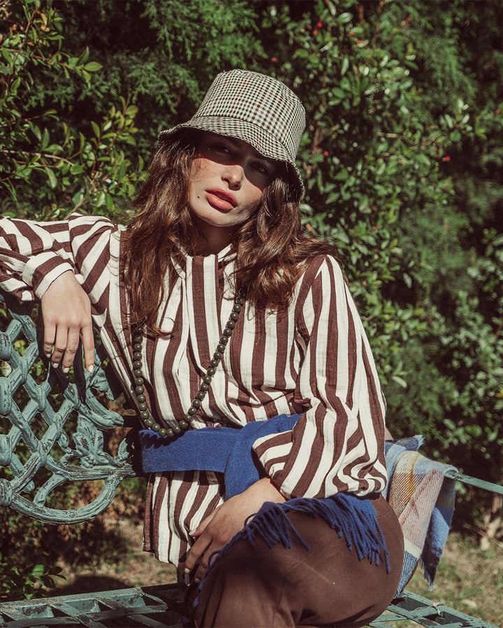 BLUSA MOSS COFFE BEIGE STRIPES