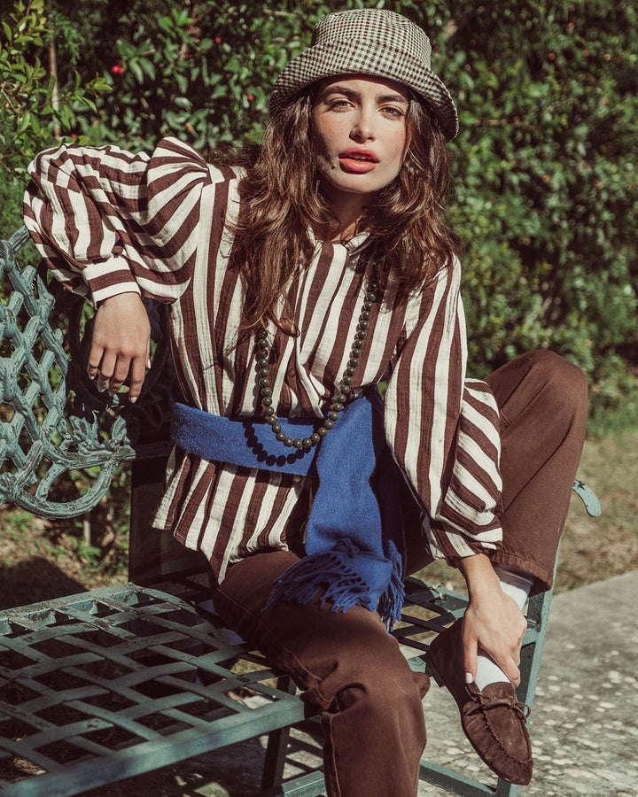 BLUSA MOSS COFFE BEIGE STRIPES