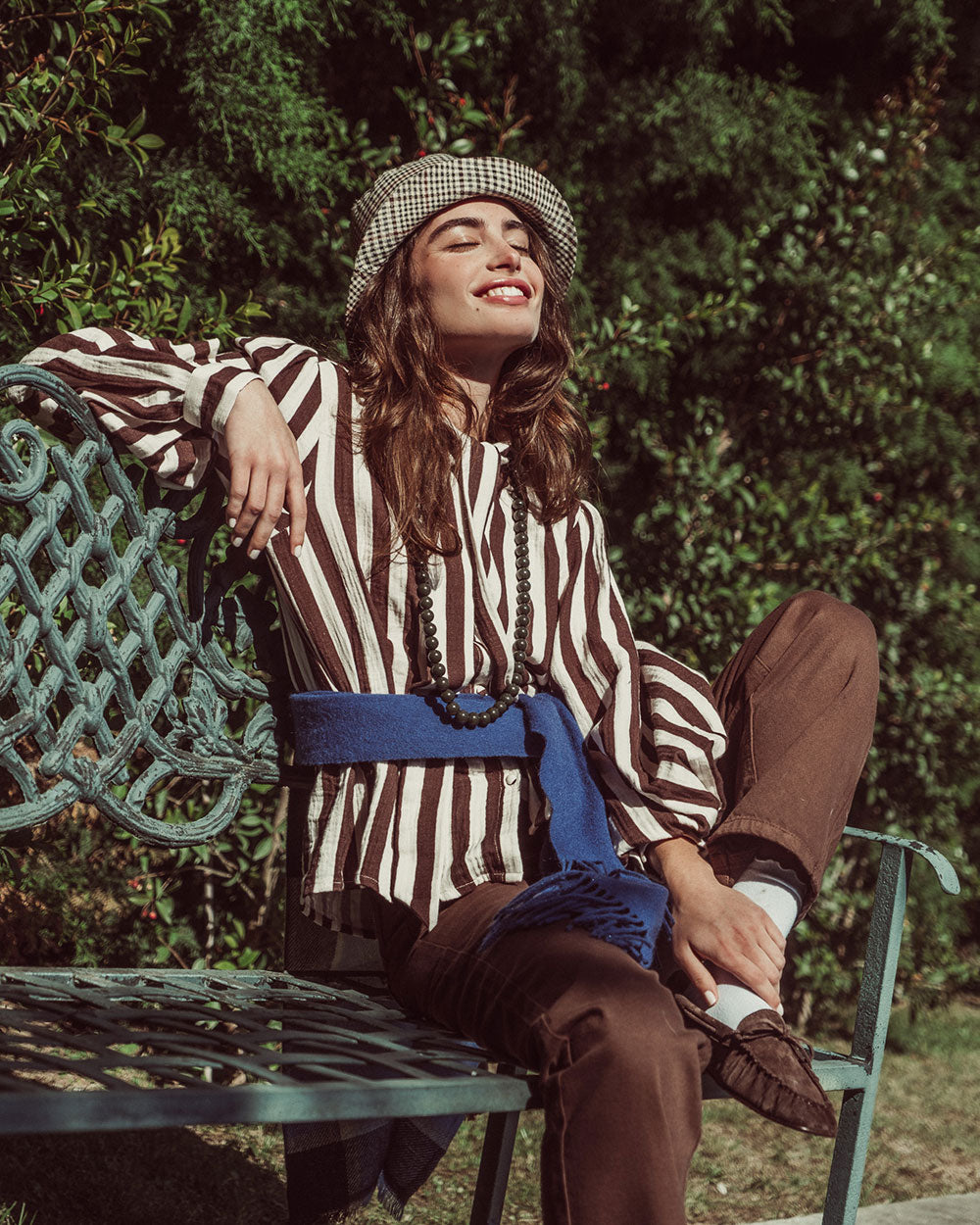 BLUSA MOSS COFFE BEIGE STRIPES